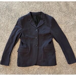 TuffRider TufSaratoga Navy Pinstripe Equestrian Show Coat Jacket Ladies 16